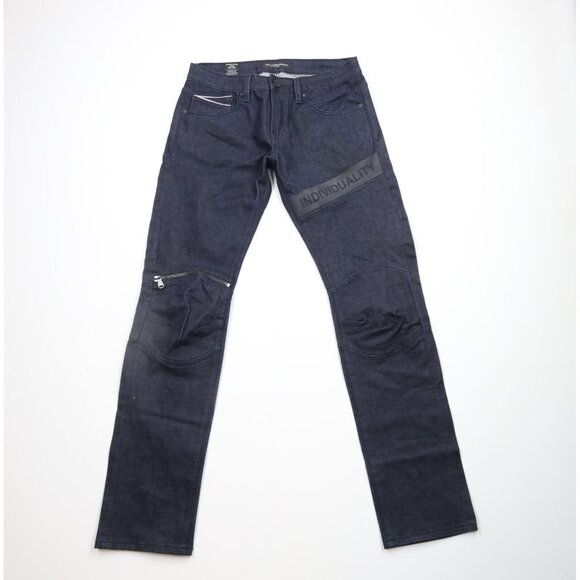 Cult of Individuality Mens 32x34 Selvedge Denim Double Knee Greaser Moto Jeans